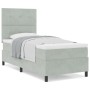 Cama Box Spring con Colchón Gris Claro 100x200 cm Terciopelo de , Camas y somieres - Ref: Foro24-3339812, Precio: 335,71 €, D...