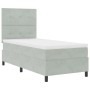 Cama Box Spring con Colchón Gris Claro 100x200 cm Terciopelo de , Camas y somieres - Ref: Foro24-3339812, Precio: 335,71 €, D...