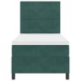 Cama Box Spring con colchón Verde Oscuro 100x200 cm Terciopelo de , Camas y somieres - Ref: Foro24-3339815, Precio: 357,53 €,...