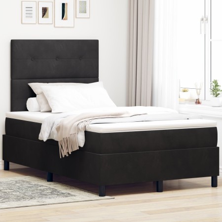 Cama Box Spring con Colchón Negra 120x200 cm Terciopelo de , Camas y somieres - Ref: Foro24-3339826, Precio: 409,28 €, Descue...