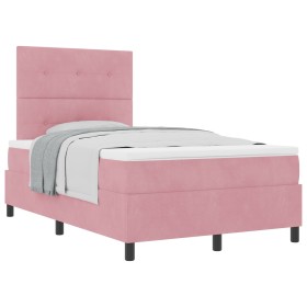 Cama con somier y colchón Rosa 120x200 cm Terciopelo de , Camas y somieres - Ref: Foro24-3339829, Precio: 423,83 €, Descuento: %