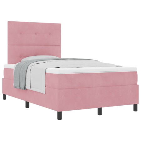 Cama con somier y colchón Rosa 120x200 cm Terciopelo de , Camas y somieres - Ref: Foro24-3339829, Precio: 423,83 €, Descuento: %