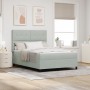 Cama Box Spring con Colchón Gris Claro 140x190 cm Aterciopelado de , Camas y somieres - Ref: Foro24-3339830, Precio: 539,37 €...