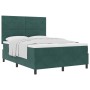 Cama Box Spring con colchón Verde Oscuro 140x190 cm Terciopelo de , Camas y somieres - Ref: Foro24-3339833, Precio: 510,78 €,...