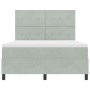 Cama con somier box spring y colchón Gris Claro 140x200 cm Terciopelo de , Camas y somieres - Ref: Foro24-3339836, Precio: 49...