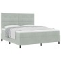 Cama Box Spring con colchón Gris Claro Super King Terciopelo de , Camas y somieres - Ref: Foro24-3339848, Precio: 593,48 €, D...