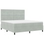 Cama Box Spring con colchón Gris Claro Super King Terciopelo de , Camas y somieres - Ref: Foro24-3339848, Precio: 593,48 €, D...