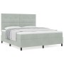 Cama Box Spring con colchón Gris Claro Super King Terciopelo de , Camas y somieres - Ref: Foro24-3339848, Precio: 593,48 €, D...