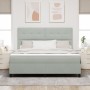 Cama Box Spring con colchón Gris Claro Super King Terciopelo de , Camas y somieres - Ref: Foro24-3339848, Precio: 593,48 €, D...