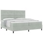 Cama Box Spring con Colchón Gris Claro 200x200 cm Terciopelo de , Camas y somieres - Ref: Foro24-3339854, Precio: 617,56 €, D...