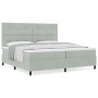 Cama Box Spring con Colchón Gris Claro 200x200 cm Terciopelo de , Camas y somieres - Ref: Foro24-3339854, Precio: 617,56 €, D...