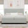 Cama Box Spring con Colchón Gris Claro 200x200 cm Terciopelo de , Camas y somieres - Ref: Foro24-3339854, Precio: 617,56 €, D...