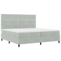 Cama Box Spring con Colchón Gris Claro 200x200 cm Terciopelo de , Camas y somieres - Ref: Foro24-3339854, Precio: 617,56 €, D...