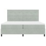 Cama Box Spring con Colchón Gris Claro 200x200 cm Terciopelo de , Camas y somieres - Ref: Foro24-3339854, Precio: 617,56 €, D...