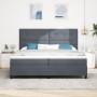 Cama con somier y colchón Gris oscuro 200x200 cm Terciopelo de , Camas y somieres - Ref: Foro24-3339855, Precio: 629,56 €, De...