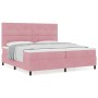 Cama Box Spring con colchón Rosa 200x200 cm de Terciopelo de , Camas y somieres - Ref: Foro24-3339859, Precio: 614,37 €, Desc...