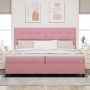 Cama Box Spring con colchón Rosa 200x200 cm de Terciopelo de , Camas y somieres - Ref: Foro24-3339859, Precio: 614,37 €, Desc...