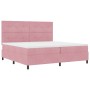 Cama Box Spring con colchón Rosa 200x200 cm de Terciopelo de , Camas y somieres - Ref: Foro24-3339859, Precio: 614,37 €, Desc...