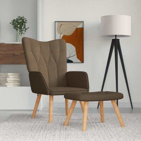 Sillón de relax con reposapiés tela marrón en Sillones | Comprar online en Foru.es