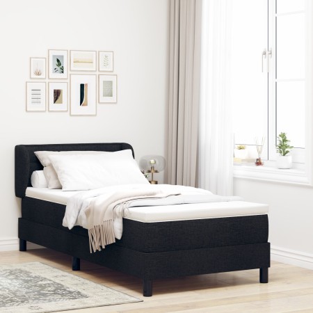 Cama Box Spring de con Colchón Negro 100x200 cm de Tela de , Camas y somieres - Ref: Foro24-3339949, Precio: 333,79 €, Descue...