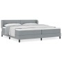 Cama Box Spring con Colchón Gris Claro 200x200 cm Tela de , Camas y somieres - Ref: Foro24-3340045, Precio: 620,67 €, Descuen...