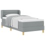 Cama Box Spring con Colchón Gris Claro 90x200 cm Tela de , Camas y somieres - Ref: Foro24-3340129, Precio: 321,71 €, Descuent...