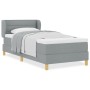 Cama Box Spring con Colchón Gris Claro 90x200 cm Tela de , Camas y somieres - Ref: Foro24-3340129, Precio: 321,71 €, Descuent...