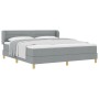 Cama box spring con colchón gris claro 180x200 cm de tela de , Camas y somieres - Ref: Foro24-3340164, Precio: 555,23 €, Desc...