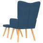 Silla de relajación con reposapiés tela azul en Sillones | Comprar online en Foru.es