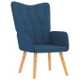 Silla de relajación con reposapiés tela azul en Sillones | Comprar online en Foru.es
