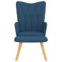 Silla de relajación con reposapiés tela azul en Sillones | Comprar online en Foru.es
