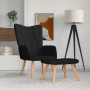 Sillón de relax con reposapiés tela negro en Sillones | Comprar online en Foru.es
