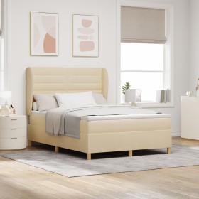 Cama con Colchón Crema 140x190 cm Tela de , Camas y somieres - Ref: Foro24-3340688, Precio: 524,67 €, Descuento: %
