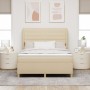Cama con Colchón Crema 140x190 cm Tela de , Camas y somieres - Ref: Foro24-3340688, Precio: 524,67 €, Descuento: %