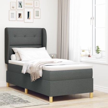 Colchón de Cama con Resortes Gris Oscuro 100x200 cm Tela de , Camas y somieres - Ref: Foro24-3340740, Precio: 390,24 €, Descu...