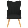 Sillón de relax con reposapiés tela negro en Sillones | Comprar online en Foru.es