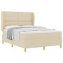 Cama con somier y colchón Crema 140x190 cm Tela de , Camas y somieres - Ref: Foro24-3340751, Precio: 521,00 €, Descuento: %