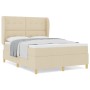 Cama con somier y colchón Crema 140x190 cm Tela de , Camas y somieres - Ref: Foro24-3340751, Precio: 521,00 €, Descuento: %