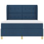 Cama Box Spring con Colchón Azul 140x190 cm de Tela de , Camas y somieres - Ref: Foro24-3340752, Precio: 539,37 €, Descuento: %