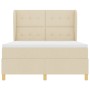 Cama con somier y colchón Crema 140x190 cm Tela de , Camas y somieres - Ref: Foro24-3340751, Precio: 521,00 €, Descuento: %