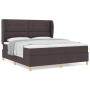 Cama Box Spring con colchón marrón oscuro 180x200 cm tela de , Camas y somieres - Ref: Foro24-3340770, Precio: 648,49 €, Desc...