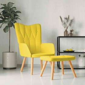 Silla de relajación taburete tela amarillo en Sillones | Comprar online en Foru.es