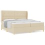 Cama con somier y colchón, crema, 200x200 cm, tela de , Camas y somieres - Ref: Foro24-3340779, Precio: 651,48 €, Descuento: %