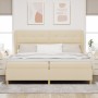 Cama con somier y colchón, crema, 200x200 cm, tela de , Camas y somieres - Ref: Foro24-3340779, Precio: 651,48 €, Descuento: %