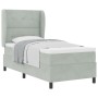 Cama con somier y colchón Gris Claro 90x200 cm Terciopelo de , Camas y somieres - Ref: Foro24-3340910, Precio: 343,02 €, Desc...