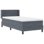 Cama Box Spring con Colchón Gris Oscuro 90x200 cm Terciopelo de , Camas y somieres - Ref: Foro24-3341451, Precio: 302,00 €, D...