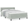 Cama Box Spring con Colchón Gris Claro 140x200 cm Aterciopelado de , Camas y somieres - Ref: Foro24-3341468, Precio: 461,89 €...