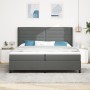 Cama con somier y colchón Gris Oscuro 200x200 cm Tela de , Camas y somieres - Ref: Foro24-3341603, Precio: 706,10 €, Descuent...