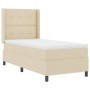 Cama con Box Spring y Colchón Crema 100x200 cm Tela de , Camas y somieres - Ref: Foro24-3341635, Precio: 359,27 €, Descuento: %