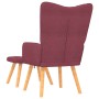 Sillón de relax con reposapiés tela rojo tinto en Sillones | Comprar online en Foru.es